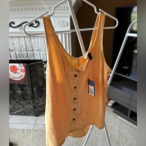 Yellow button up tank top